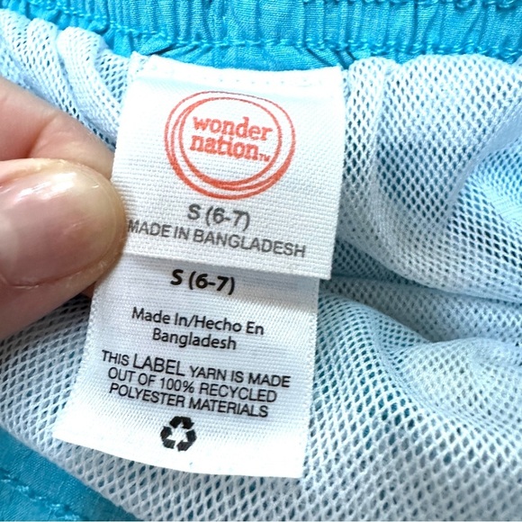 ⭐️ 5 for $25 Wonder Nation Kids' Sky Blue Swim Shorts Size S (6-7) - Picture 5 of 6